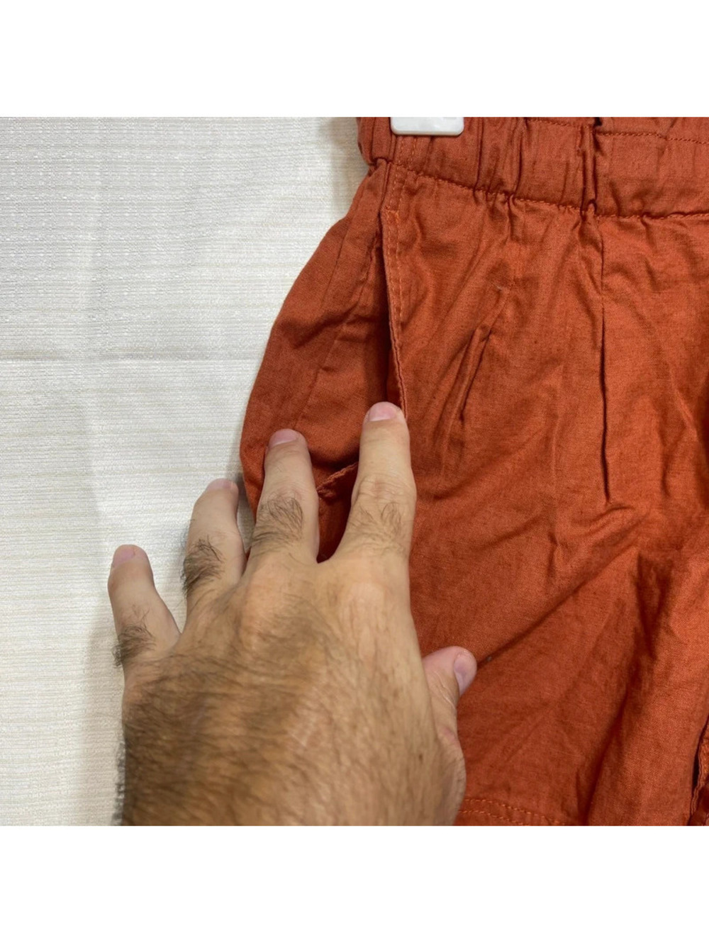 Uniqlo Women's Rust Paperbag Linen Cotton Shorts Drawstring XS - Picture 3 of 7